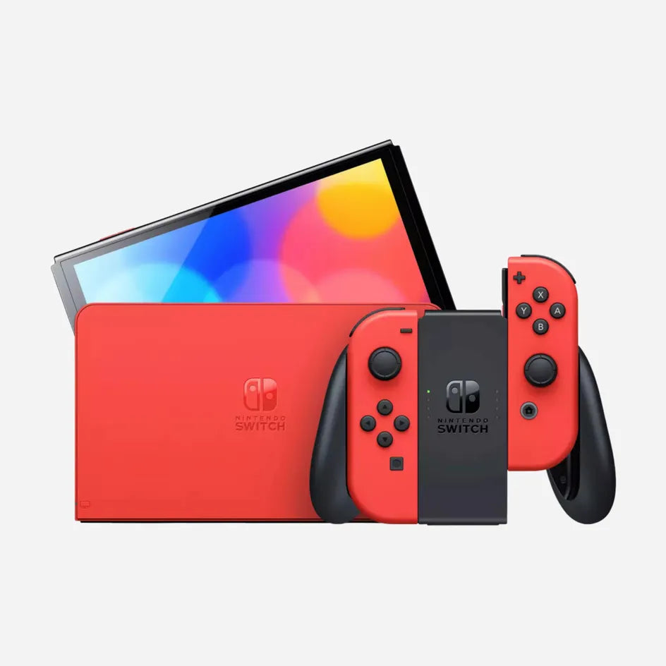 Switch Console, 64GB OLED Mario Red + Red Joy-Con, Unboxed