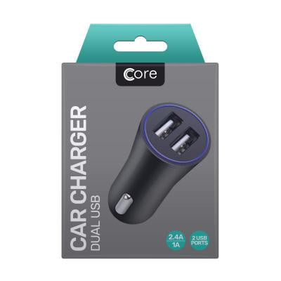 Core Dual USB Car Charger Black