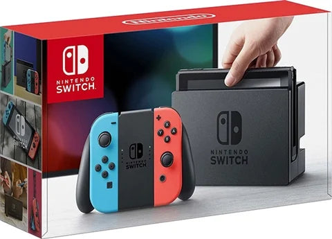 Nintendo Switch Console, 32GB + Neon Red/Blue Joy-Con, Boxed