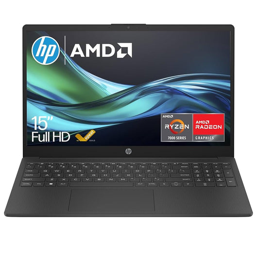 HP 15.6" Laptop | AMD Ryzen 3 7320U Processor | 8 GB RAM | 256 GB SSD | AMD Radeon Graphics | FHD Display | Up to 11hrs 15 mins battery | Win 11 | Dual Speakers | Jet Black |